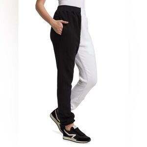 LA DETRESSE The Lovers black and white color block sweat pants jogger M NWT